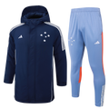 Casaco de algodão Cruzeiro + calça 24/25 Adidas - Branco - Preto - Azul