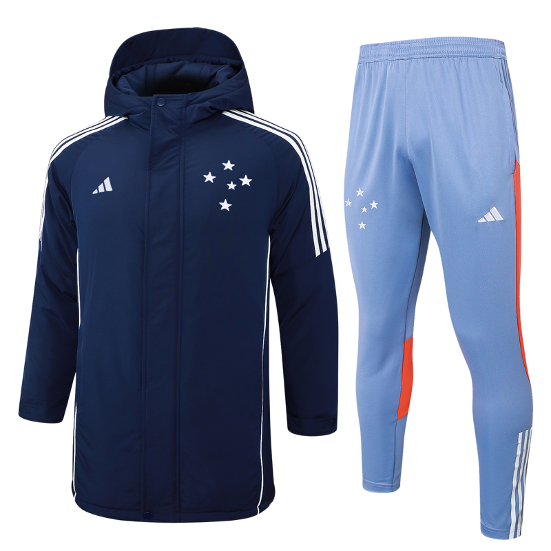 Casaco de algodão Cruzeiro + calça 24/25 Adidas - Branco - Preto - Azul