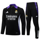 Conjunto Real Madrid Treino 24/25 - Masculino Adidas - preta (gola roxa)