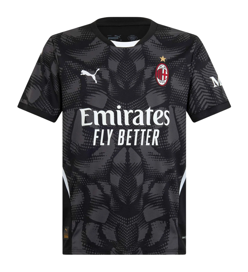 Camisa AC Milan Goleiro 24/25 - Torcedor Puma Masculina - Preta com detalhes em cinza