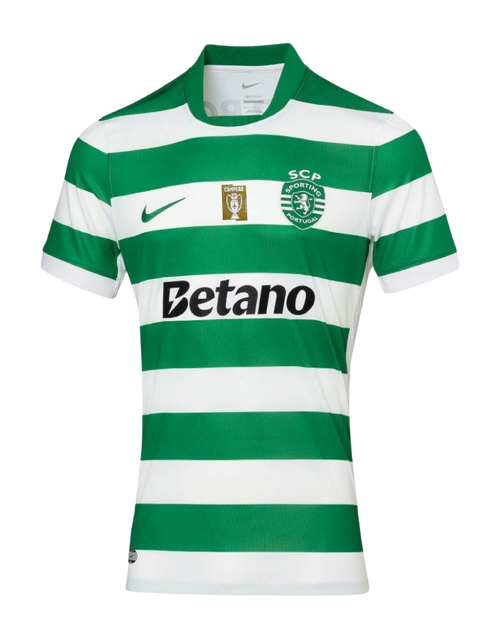 Camisa Sporting Lisboa I 25/26 - Torcedor Nike Masculina - Verde com detalhes em branco e preto