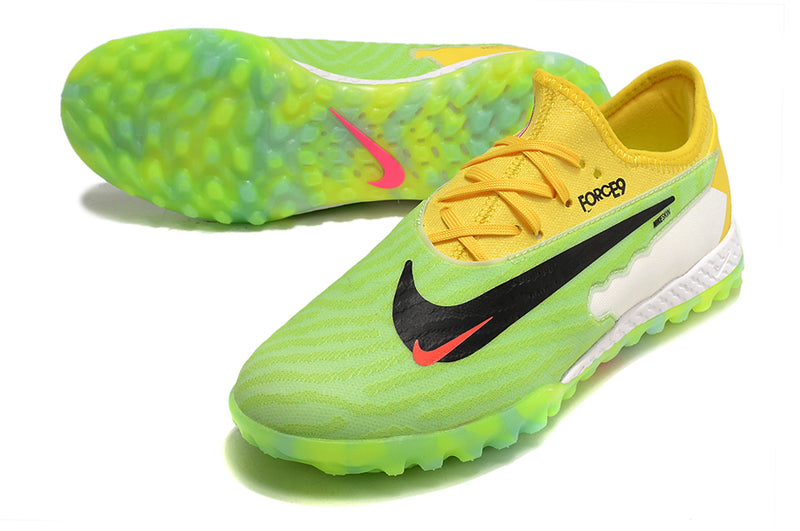 Chuteira de Campo Nike React Phantom GX Pro TF - Verde/branco/preto