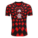 Camisa Flamengo pré-jogo 25/26 Torcedor Adidas Feminina - Preto e Vermelho