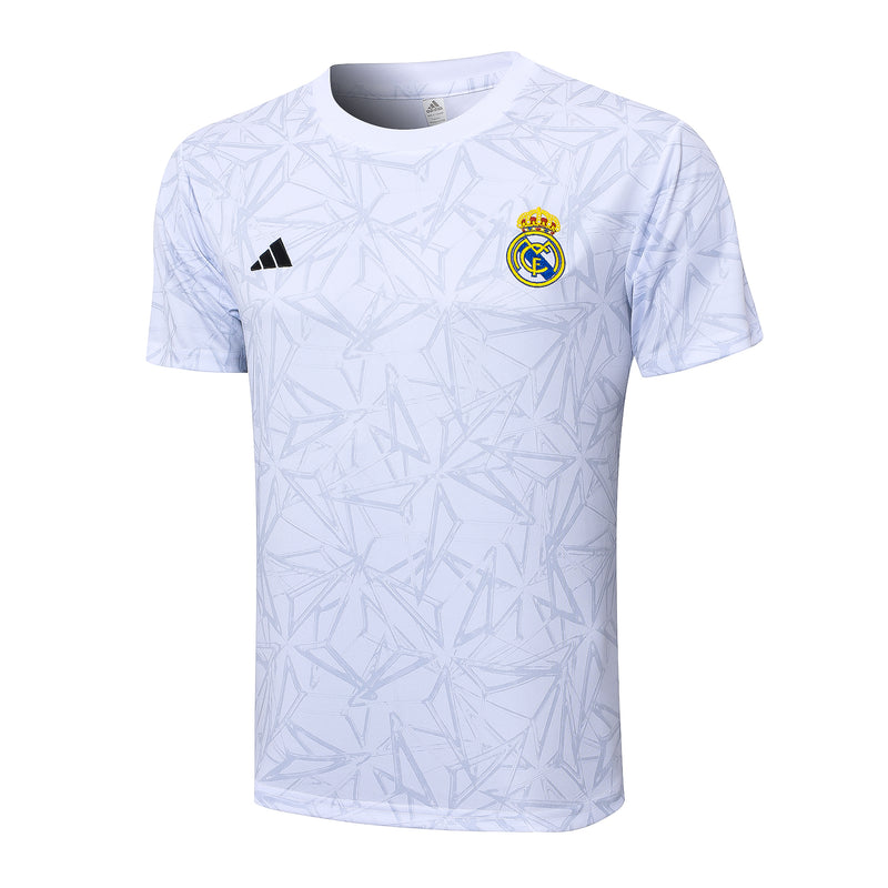 Conjunto Real Madrid Treino Camisa + short 24/25 - Masculino Adidas - Branco e Preto