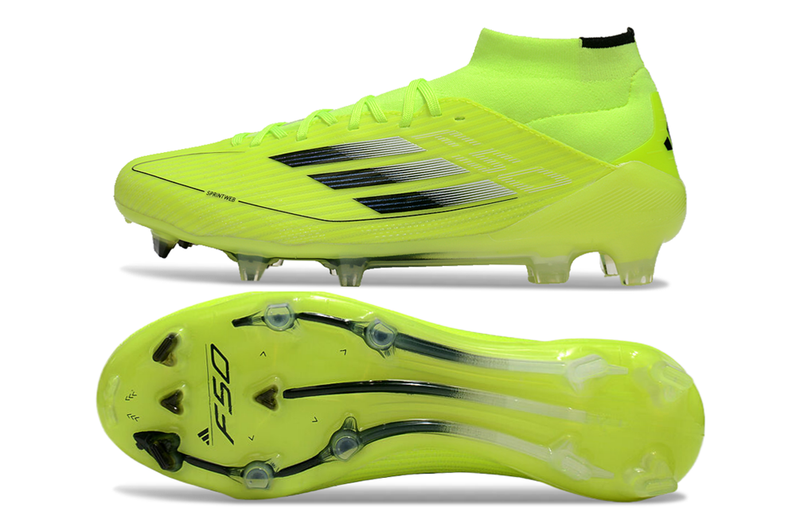 Adidas F50 Elite Mid High Top FG Football Boots - Lime Green
