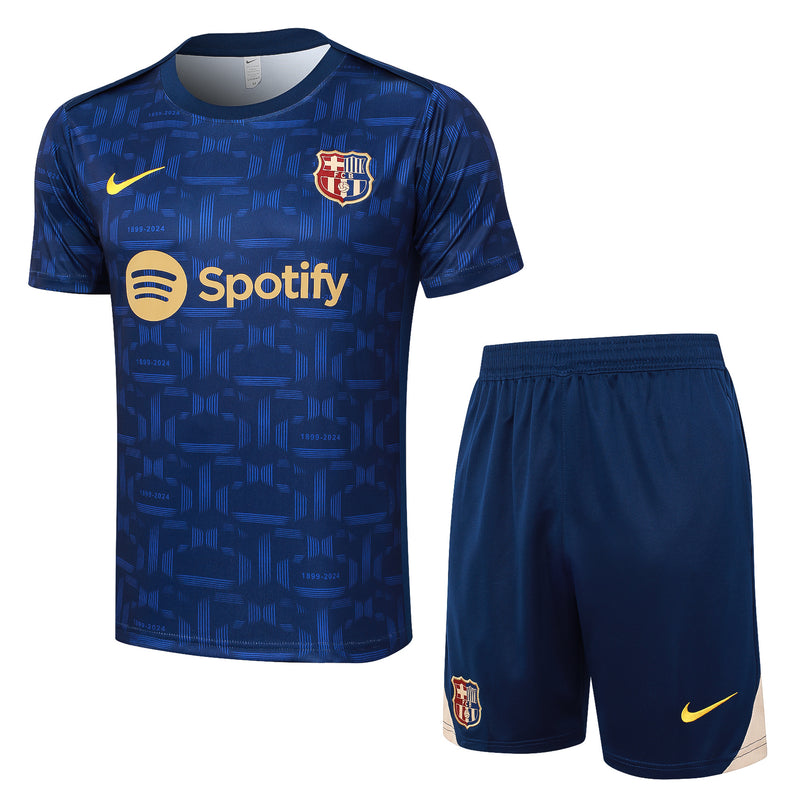 Conjunto Barcelona Treino Camisa manga curta + short 24/25 - Masculino Nike - Azul Royal