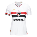 Camisa São Paulo I 25/26 - Torcedor New Balance Feminina - Branca com detalhes em vermelho e preto