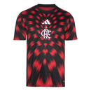 Camisa Flamengo pré-jogo 25/26 Torcedor Adidas Masculina - Preto e Vermelho