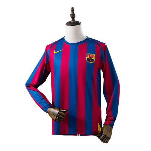 Camisa Do Barcelona l Retrô 05/06 Manga Longa - Torcedor Masculina