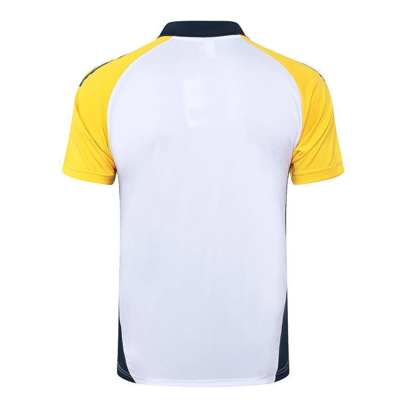 Conjunto Real Madrid Treino 24/25 - Masculino adidas - Branco (mangas amarelas)