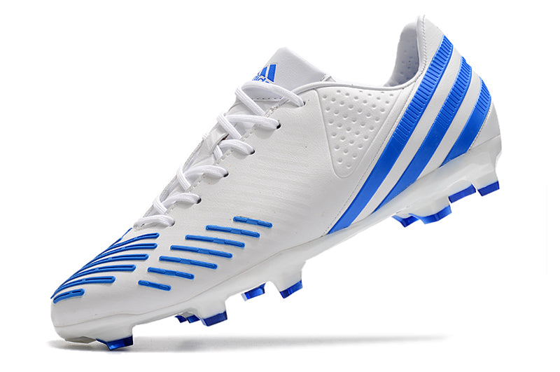 Chuteira de Campo Adidas Predator Falcon Retro FG - Branco e Azul