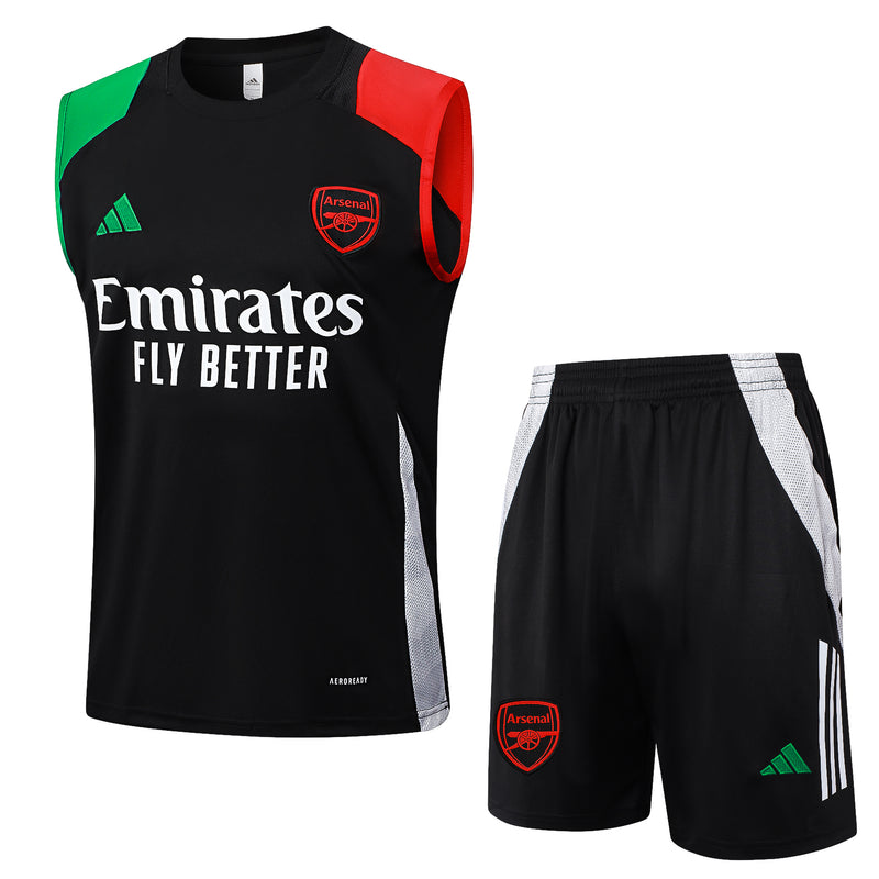 Arsenal Training Set Tank Top Shirt + Shorts 24/25 - Men's Adidas - Black