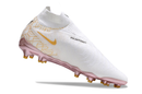 Chuteira de Campo NIKE PHANTOM GX ELITE DF Link FG -  Branco/Rosa/dourado