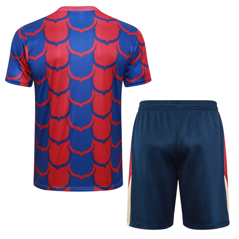 Conjunto Barcelona Treino Camisa manga curta + short 24/25 - Masculino Nike - vermelha e azul