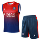 Paris Saint-Germain Training Set Tank Top Shirt + Shorts 24/25 - Men's Jordan - Red and Blue