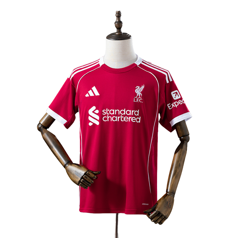 Camisa Liverpool I 25/26 - Torcedor Adidas Masculina - Vermelha com detalhes em branco