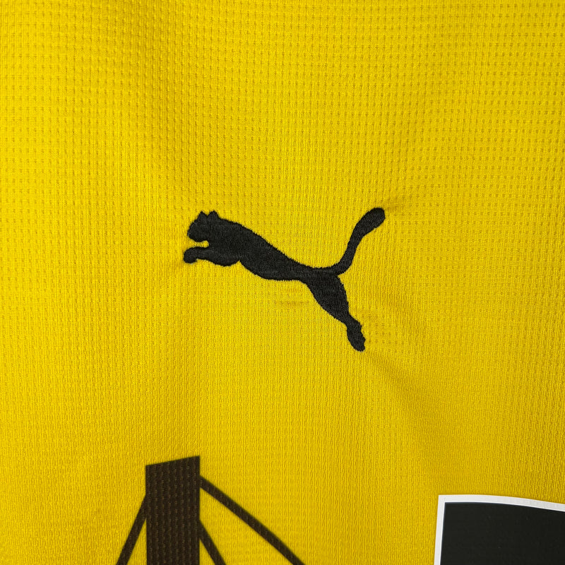Camisa Borussia Dortmund 23/24 - Torcedor Puma Masculina - Amarela com detalhes em preto