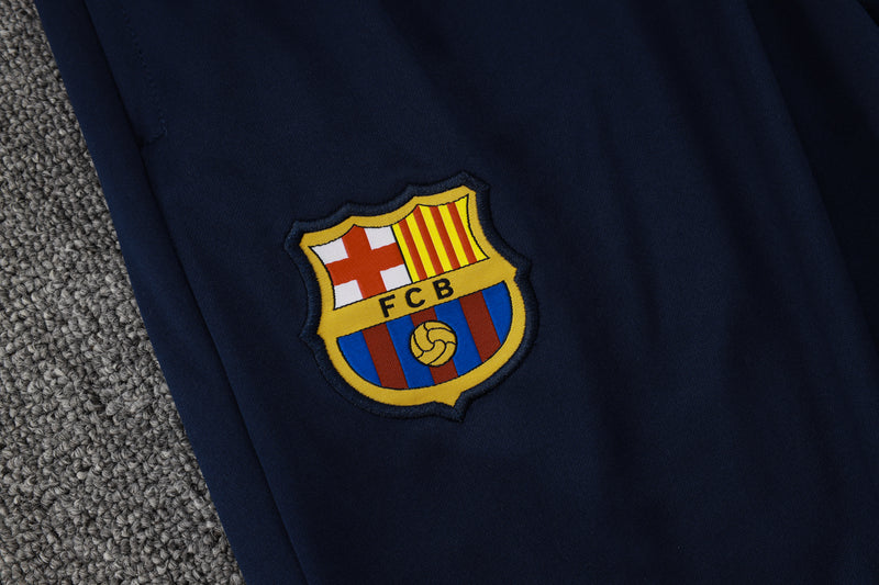 Conjunto Barcelona Treino 24/25 - Masculino Nike - Azul (Ombros Roxos)