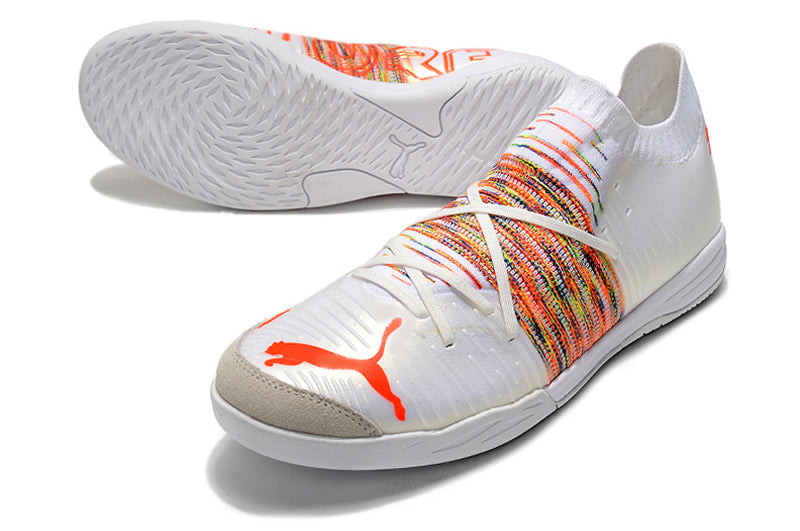 Chuteiras de futebol PUMA FUTURE Z IC - Branca/Laranja