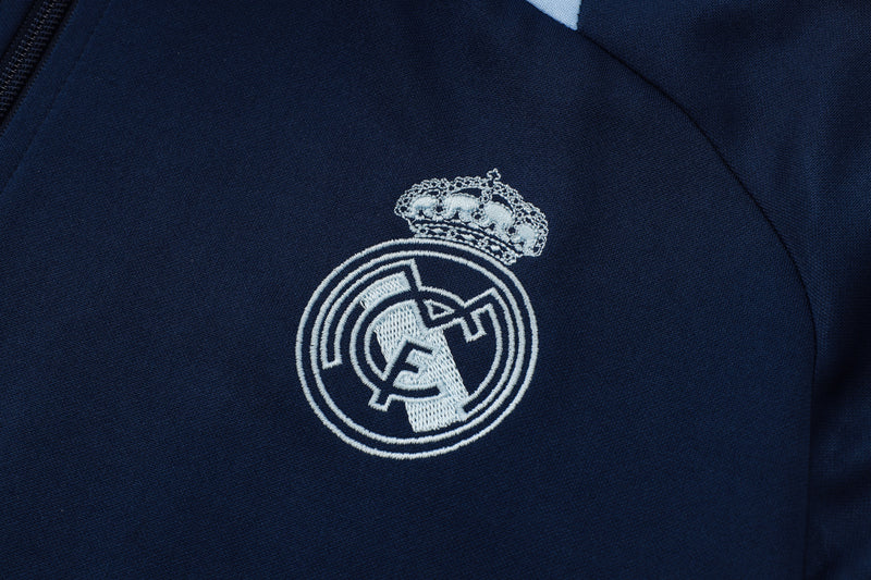 Conjunto Real Madrid Treino 24/25 - Masculino Adidas -  azul (gola azul claro)