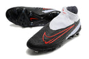 Chuteira de Campo NIKE PHANTOM GX ELITE DF Link FG -  Preto/Branco Azulado/Laranja