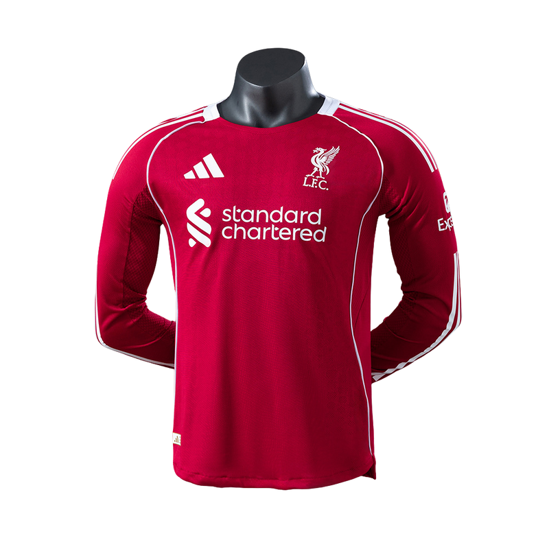 Camisa Liverpool l 25/26 Manga Longa - Jogador Masculina
