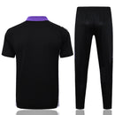 Conjunto Real Madrid Treino 24/25 - Masculino adidas - Preto (Gola Roxa)