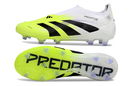 Chuteira de Campo Adidas Predator Elite LL sem cadarço FG - Branco e Verde Limão