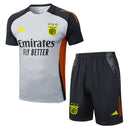 Conjunto Benfica Treino Camisa + short 24/25 - Masculino Adidas - Cinza Preto Laranja e Vermelho