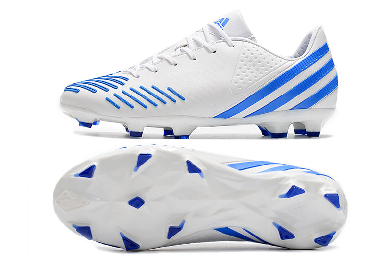 Chuteira de Campo Adidas Predator Falcon Retro FG - Branco e Azul