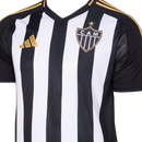Camisa Atlético Mineiro I 25/26 - Torcedor Adidas Feminina - Preta com listras branca com detalhes em amarelo