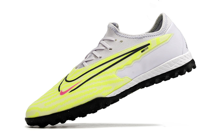 Chuteira de Campo Nike React Phantom GX Pro TF - Branco/Amarelo