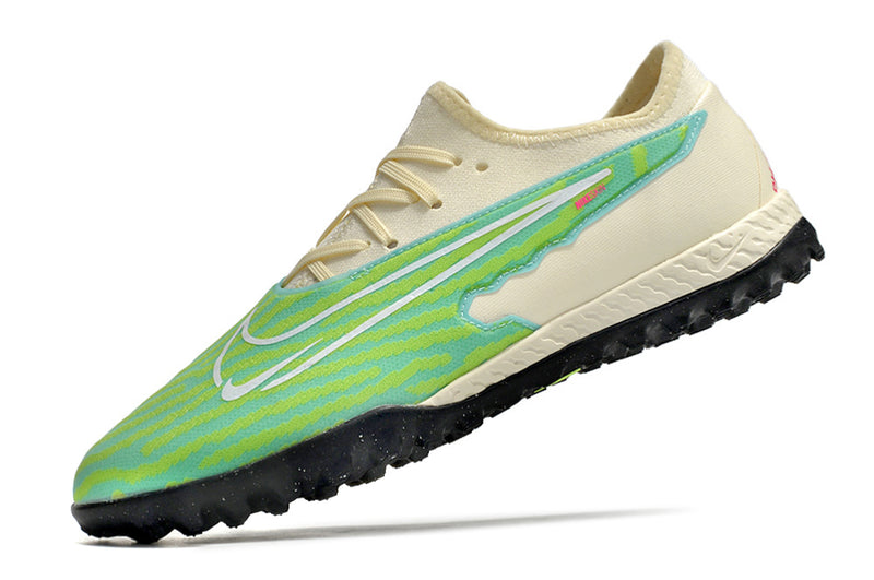 Chuteira de Campo Nike React Phantom GX Pro TF - Verde/bege