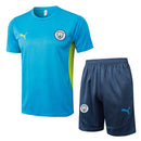 Conjunto Manchester City Treino Camisa manga curta + short 24/25 - Masculino Puma - Azul Agua