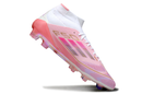 Chuteira de Campo Adidas F50 Elite Mid Cano Alto FG - Branco e rosa