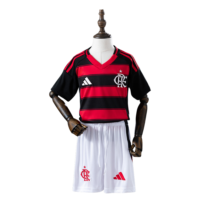 Kit Infantil Flamengo I 25/26 - Adidas - Vermelho e preto