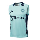 Conjunto Manchester United Treino Camisa Regata + short 24/25 - Masculino Adidas - Verde claro