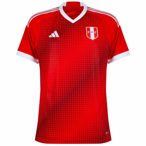 Camisa Seleção Peru II 23/24 - Torcedor Adidas Masculina - Vermelha com detalhes em branco e dourado