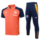 Conjunto Manchester United Treino 24/25 - Masculino Adidas - Laranja