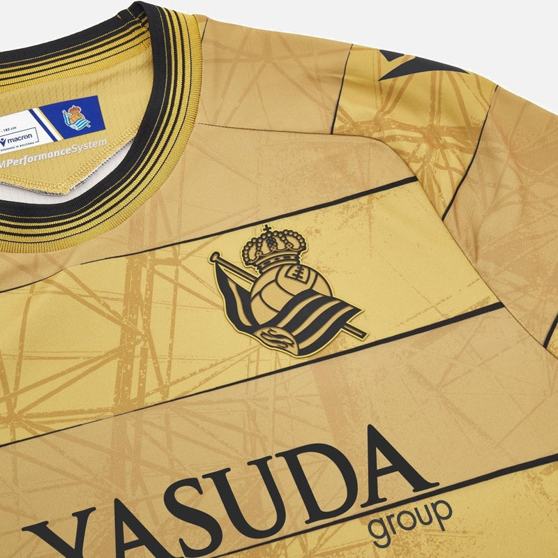 Camisa Real Sociedad ll 24/25 - Torcedor Macron Masculina - Ouro / Preto