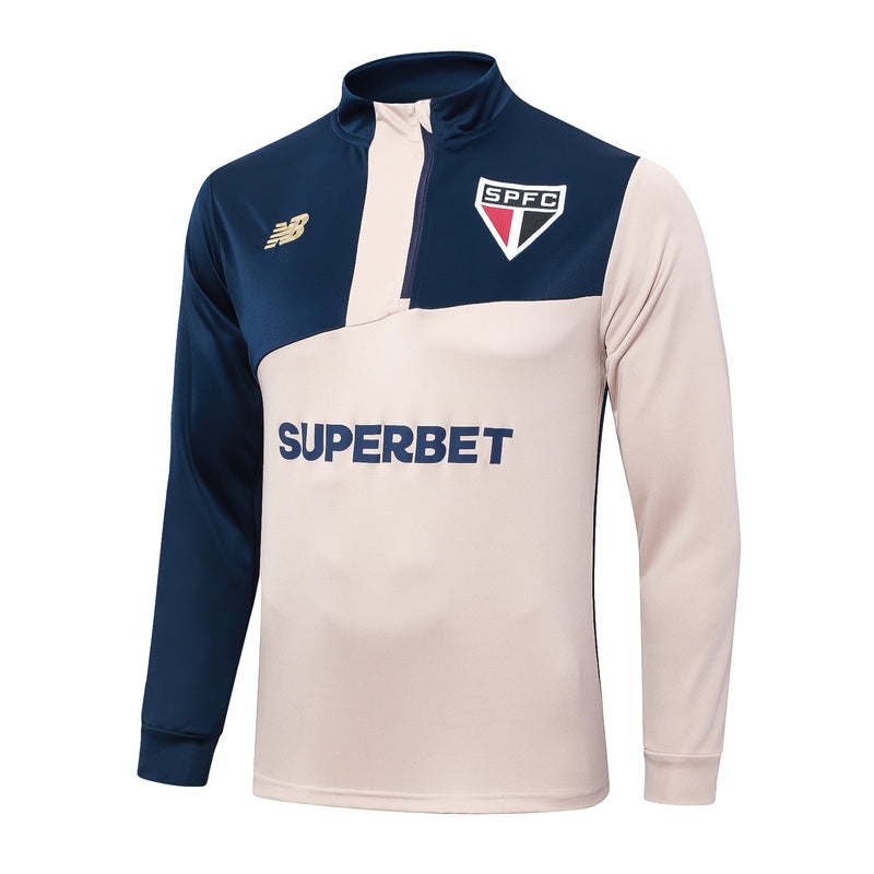Conjunto São Paulo 24/25 - Masculino New Balance - Bege e azul