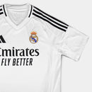 Camisa Real Madrid I 24/25 - Torcedor Adidas Masculina - Branca com detalhes em preto
