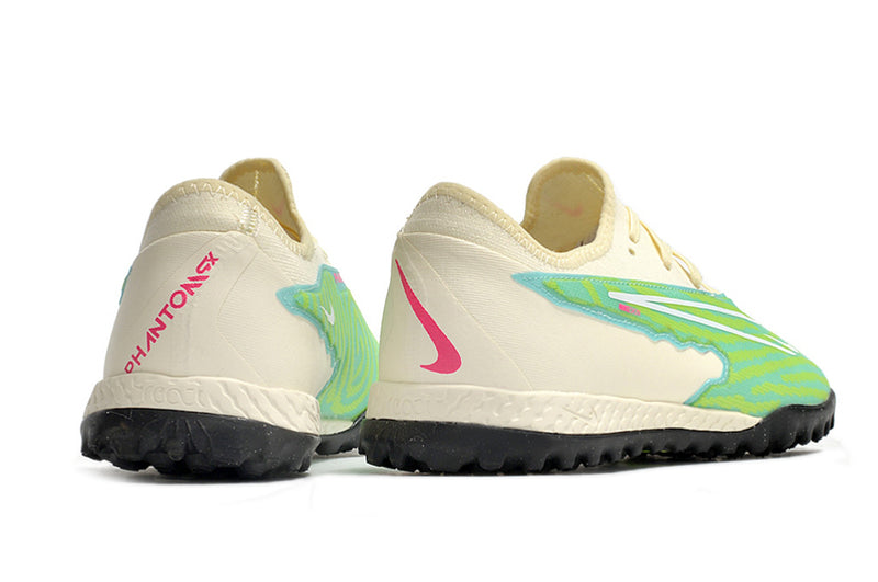 Chuteira de Campo Nike React Phantom GX Pro TF - Verde/bege