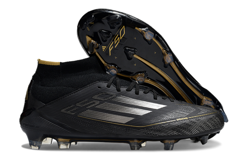 Adidas F50 Elite Mid High Top FG Football Boots - Black