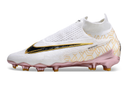 Chuteira de Campo NIKE PHANTOM GX ELITE DF Link FG -  Branco/Rosa/dourado