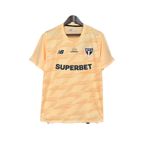 Camisa São Paulo 24/25 Treino - Bege - Todos os Patrocínios - Versão Torcedor