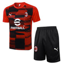 Conjunto Milan Treino Camisa manga curta + short 24/25 - Masculino Nike - Vermelho e preto