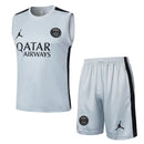 Paris Saint-Germain Training Set Tank Top Shirt + Shorts 23/24 - Men's Jordan - Light Grey