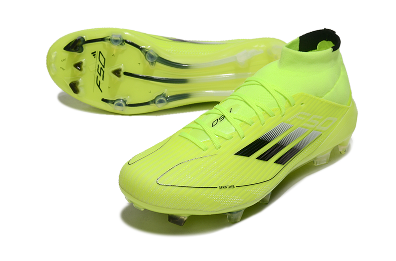 Adidas F50 Elite Mid High Top FG Football Boots - Lime Green