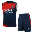 Paris Saint-Germain Training Set Tank Top Shirt + Shorts 24/25 - Men's Nike - Red and Blue